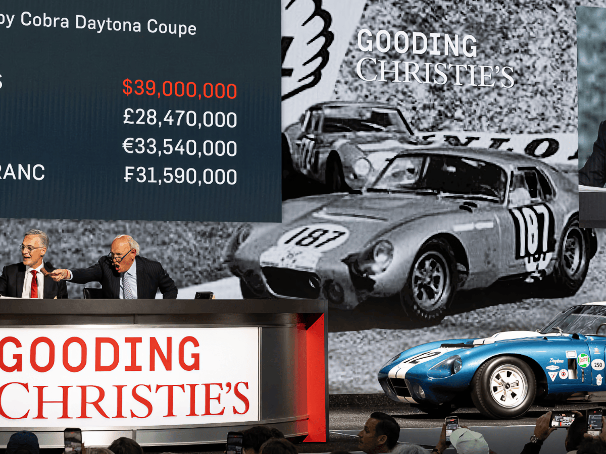 History made at Pebble Beach: Shelby Cobra Daytona sells for $42.9m under the gavel of Charlie Ross